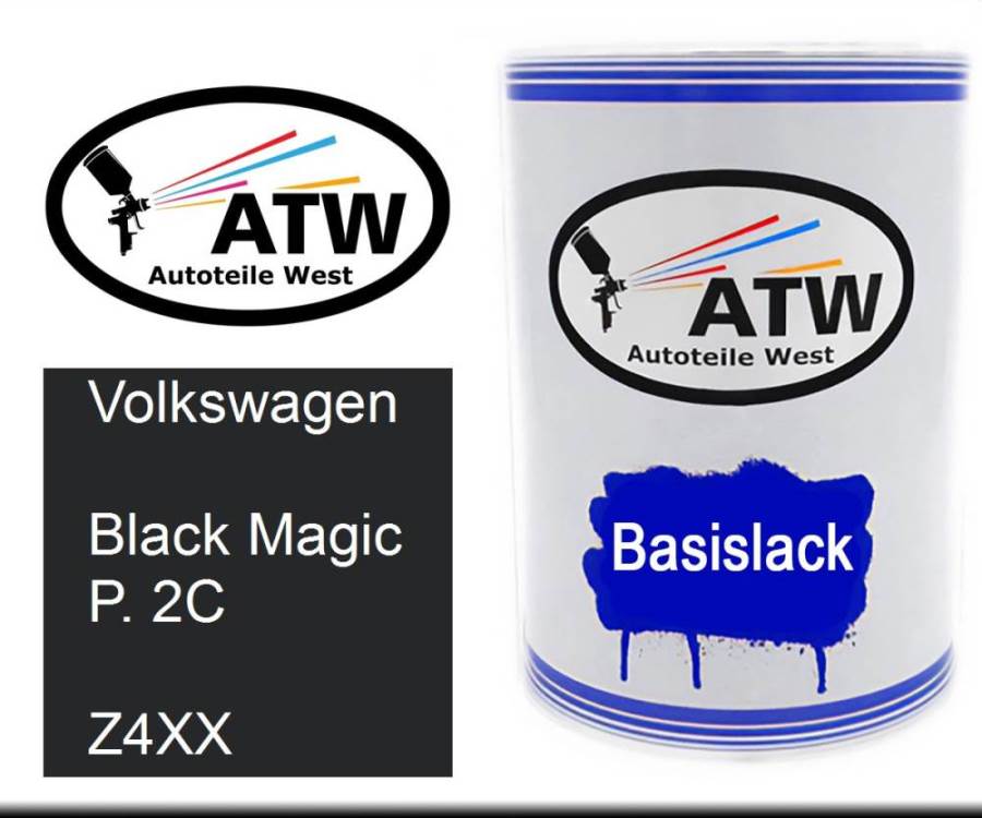 Volkswagen, Black Magic P. 2C, Z4XX: 500ml Lackdose, von ATW Autoteile West.